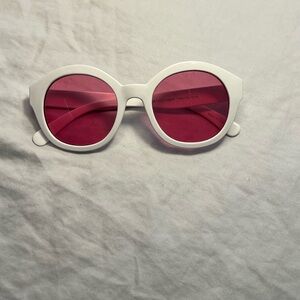 Cat & Jack Kids White Sunglasses with Pink Lenses